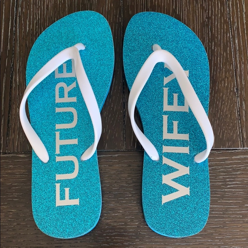 Betsy Johnson “Bride” Flip Flops